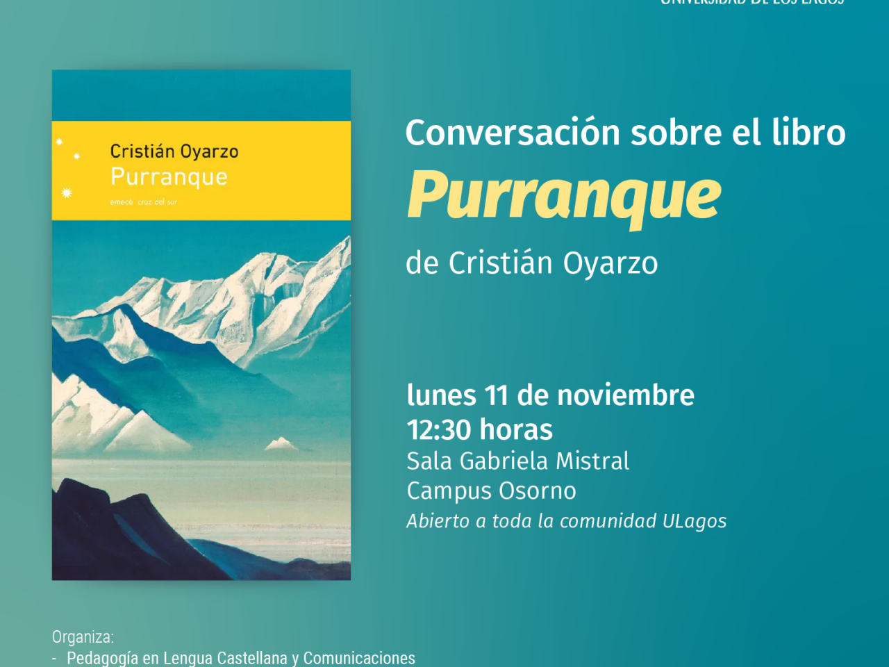 Conversatorio sobre Purranque (2022) con su autor, Cristian Oyarzo